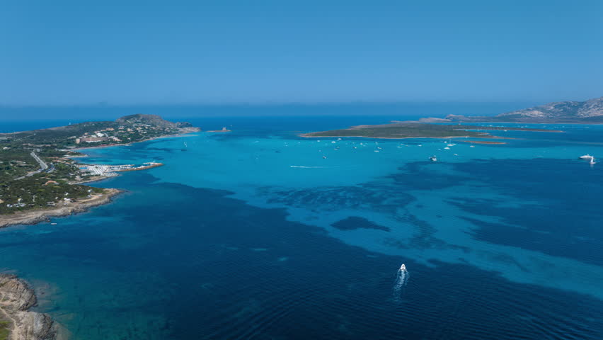 Aerial Hyperlapse of La Pelosa - Named one of the most beautful beaches in Europe