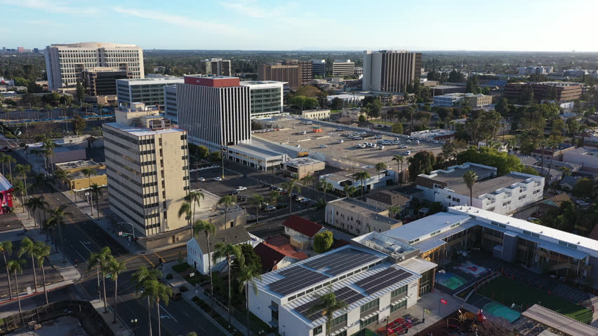 Daytime view of the downtown skyline of Santa Ana, California, USA.