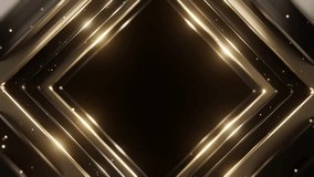 rectangle geometric gold background, light sweep line glowing, particles gol, 4k resolution