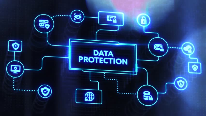 Cyber security data protection business technology privacy concept.  Royalty-Free Stock Footage #1108434977