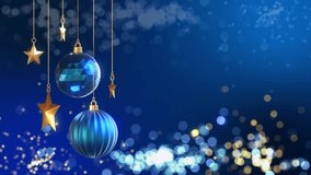 Blue gold  christmas ball with glow bokeh background - Powered by Shutterstock - Get 15% off with code: PIKWIZARD15