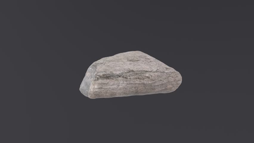 3d Rendering Of Rock Stone On Dark Background Looping