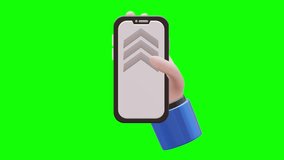 3D Hand Gesture Animation Scrolling Up Smartphone with Green Screen Background - Powered by Shutterstock - Get 15% off with code: PIKWIZARD15