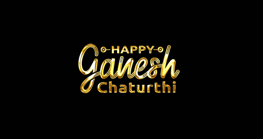 Happy Ganesh Chaturthi. Luxury handwritten text animation in 3 clips with shiny effect with alpha channel. Great for Ganesh Chaturthi Celebrations and social media feed stories. Editable background