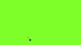 Animation of sounding musical notes with a blue ballpoint pen on a green screen. The concept of pleasant music, sound, melody, whistle, alert. Stock animation of singing in 4K with alpha channel.