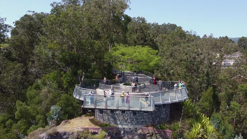 drone flying over a view point