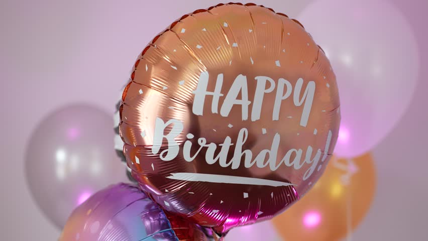 Birthday Balloons in a rotating shot