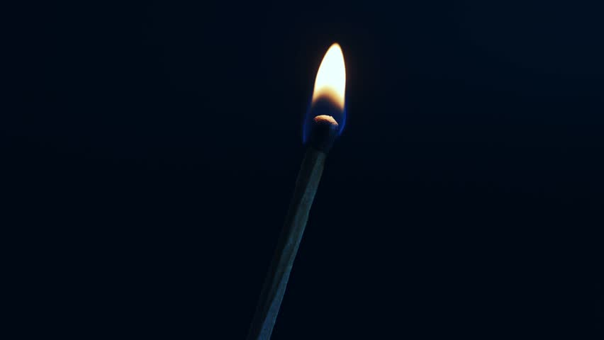 Matchstick with fire. Burning match. The burning match in the dark. | Shutterstock HD Video #1108478067
