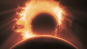 Beautiful planet nebula eclipse from orbit - Animation - Powered by Shutterstock - Get 15% off with code: PIKWIZARD15