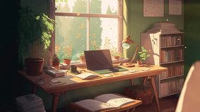 Anime background video for relaxing and studying