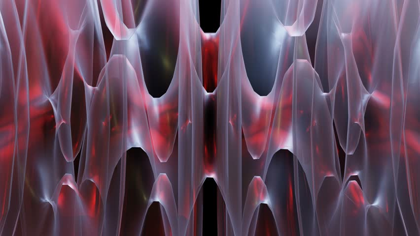 3d render, Abstract shape with wire mesh pastel colors on black ...