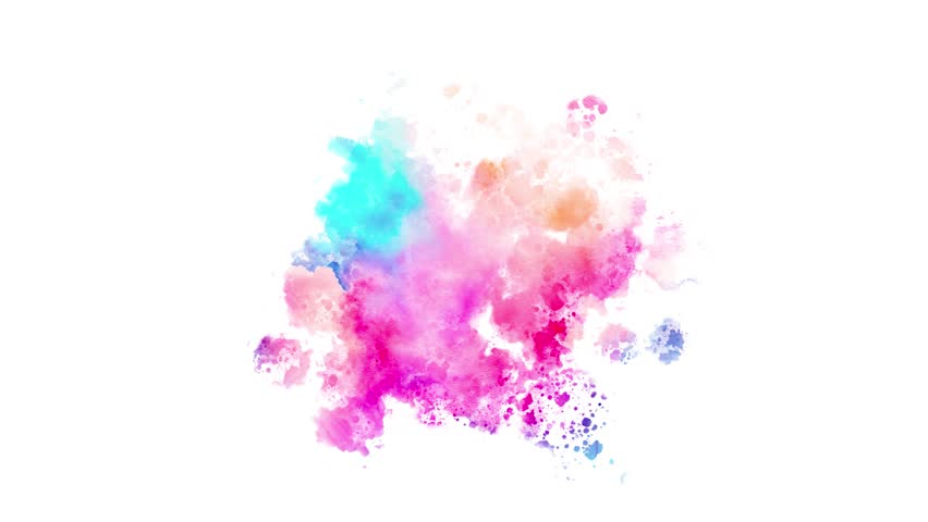 watercolor splashes; background for title and logo (6 splashes set)