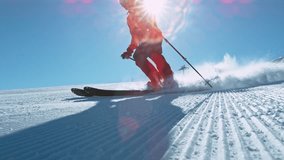 Freeride skier riding in the scenic mountains. Super slow motion at 1000 fps. - Powered by Shutterstock - Get 15% off with code: PIKWIZARD15