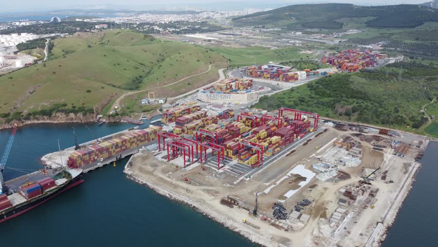 Türkiye izmir Aliağa port sea transportation drone 03