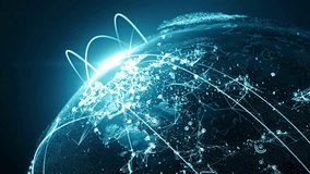 Blue Globe With Connection Lines  Loop. - Powered by Shutterstock - Get 15% off with code: PIKWIZARD15