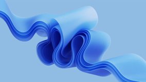 abstract 3d animation, floating elastic ribbon layers isolated on pastel blue background. Minimalist fashion intro - Powered by Shutterstock - Get 15% off with code: PIKWIZARD15