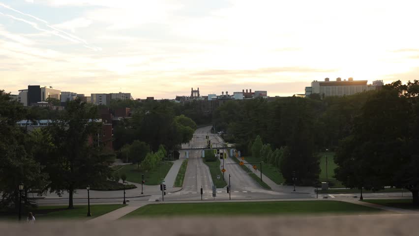 Sunset Over the City of Iowa city Iowa