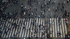 crowded people walking. aerial view of blur crowd men and women in business dress walk in busy hours - Powered by Shutterstock - Get 15% off with code: PIKWIZARD15