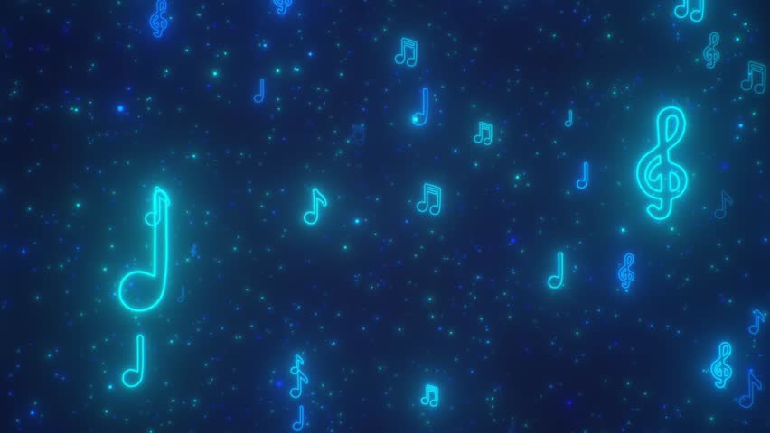Millions of Blue Sheet Music Note Shapes Flying Moving Toward Camera - 4K Seamless VJ Loop Motion Background Animation Royalty-Free Stock Footage #1108533073