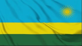 Rwanda Waving Flag, Rwanda Flag, Flag of Rwanda Waving Animation, Rwanda Flag 4K Footage
