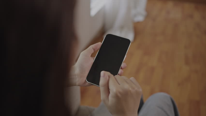 Close-Up of Hand Touching Smartphone Screen: Modern Communication Technology, Touch the phone screen, Mobile Device for Digital Connection, Go no internet. Royalty-Free Stock Footage #1108538091