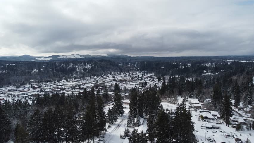 Shelton Washington Winter scene with snow
