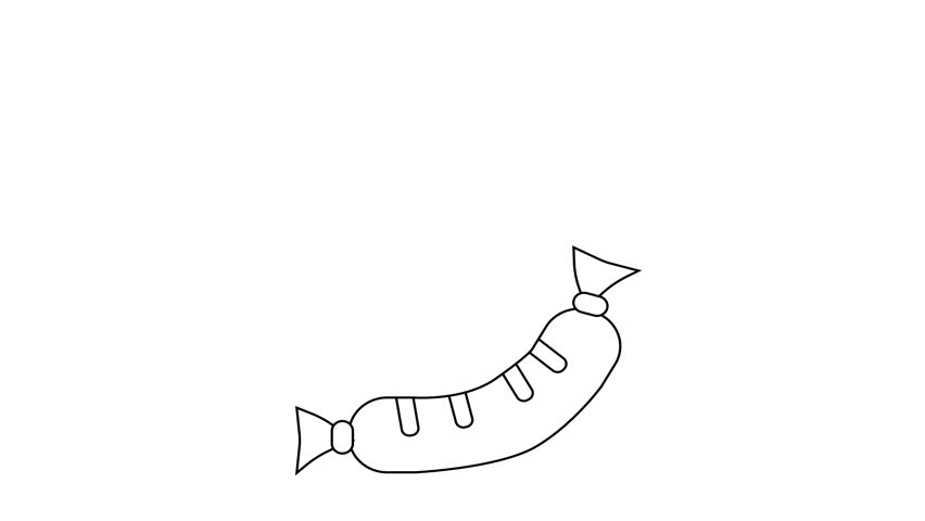 animated video of a black sketch of a sausage shape