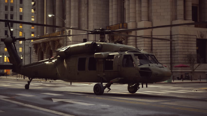Military helicopter in New York City