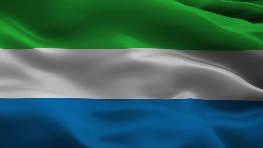 Flag of Sierra Leone waving animation