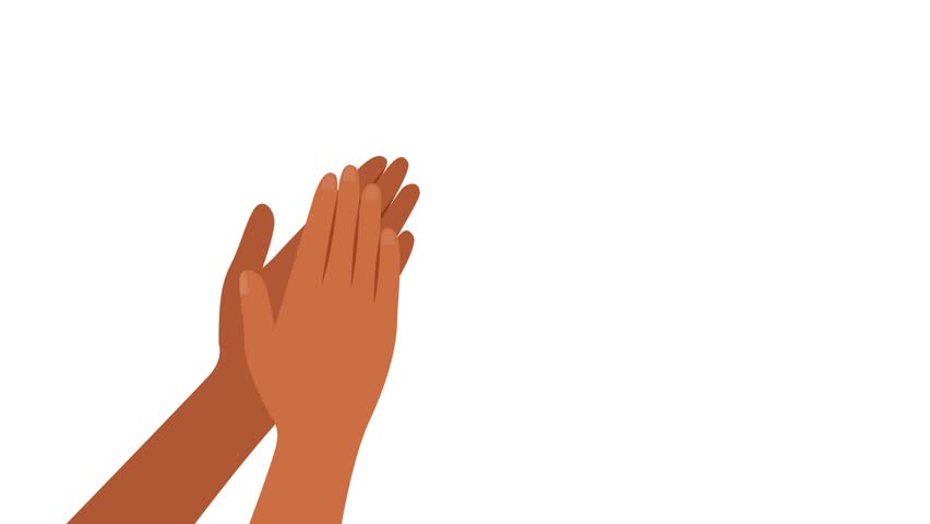 Black Hands Clapping or Applause Animation on white background Royalty-Free Stock Footage #1108566919