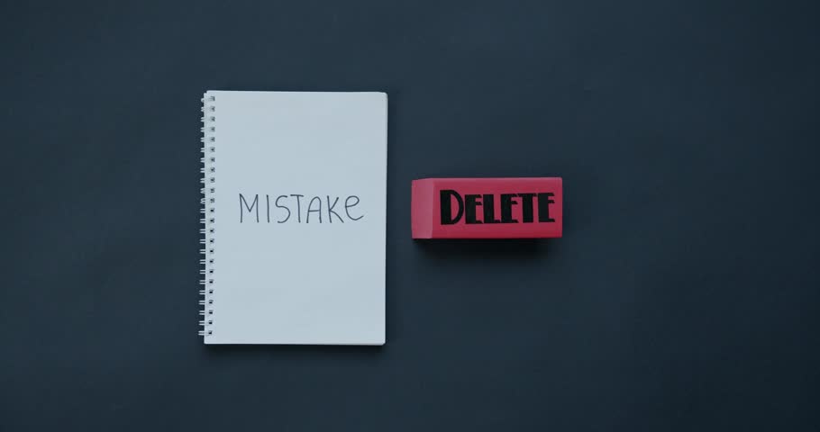 Delete the mistake, Correcting a mistake concept video 4k Royalty-Free Stock Footage #1108568495