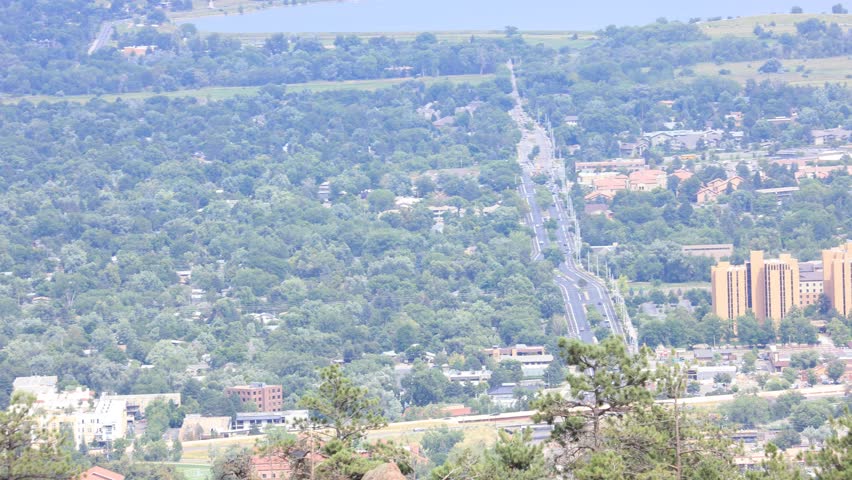 Pan Over to CU Campus Dorms in Boulder Opening Reveal Shot