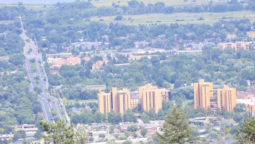 Dorms on Baseline in Boulder Colorado Campus Skyline Tilt Up
