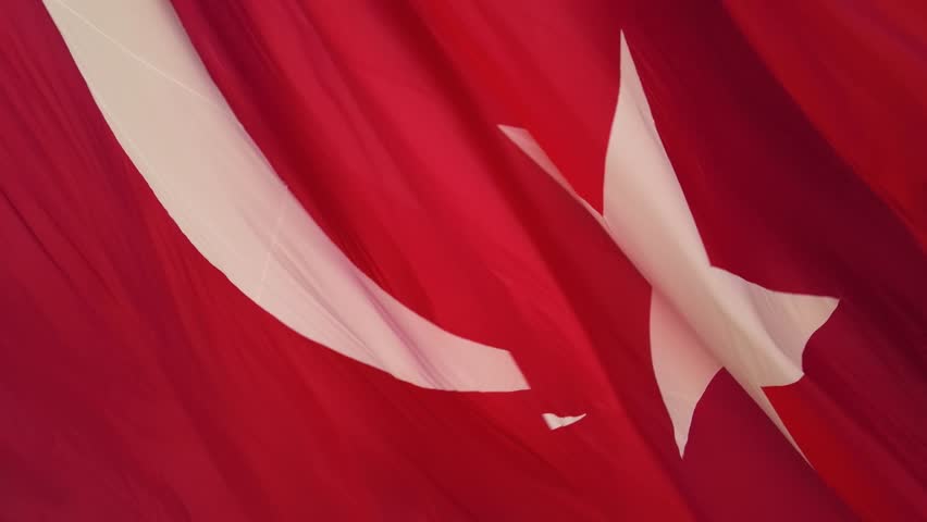 Turkish Flag in the Sunset Time Drone Video, Camlica Hill Üsküdar, Istanbul Turkey, (Turkiye) Royalty-Free Stock Footage #1108588377