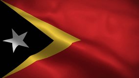 East Timor flag waving animation, perfect looping, 4K video background, official colors
