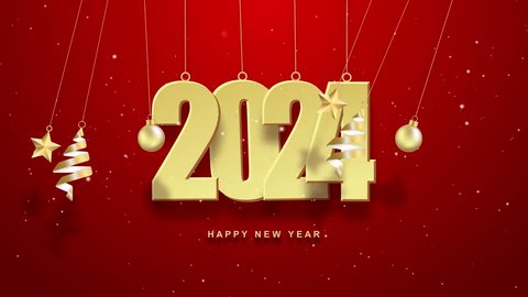 Happy New Year 2024 with swing concept. Happy New Year celebration concept. Year 2024 : vidéo de stock