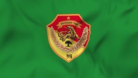Waving flag of East Nusa Tenggara province in Indonesia. 3d animation in 4k resolution video.
