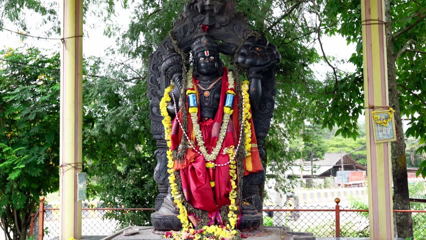 Indian Mythological God Lord Hanuman Statue In Temple Royalty-Free Stock Footage #1108622223