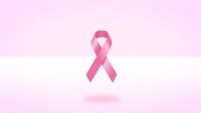 Pink awareness ribbon of breast cancer campaign in october month 3D animation with green screen included - Powered by Shutterstock - Get 15% off with code: PIKWIZARD15