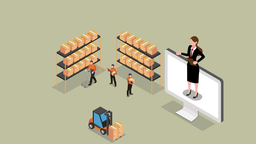 Online modern logistic 3d isometric cartoon animation in 4K UHD 3840x2160 - Powered by Shutterstock - Get 15% off with code: PIKWIZARD15