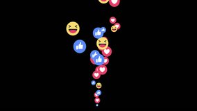 emoji social media Live streaming style animated icon explosion with alpha channel