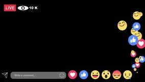 social media live streaming style animated icon explosion with alpha channel transparent background - Powered by Shutterstock - Get 15% off with code: PIKWIZARD15