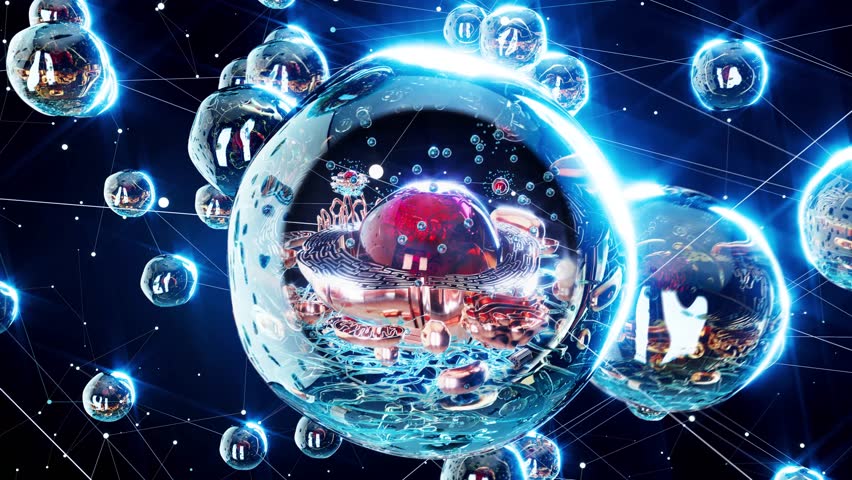 4K abstract animation of the biological cell
