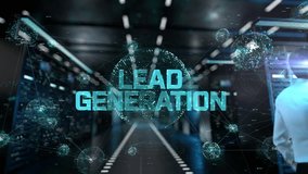 Lead Generation. IT Administrator Activating Modern Data Center Server with Hologram. - Powered by Shutterstock - Get 15% off with code: PIKWIZARD15