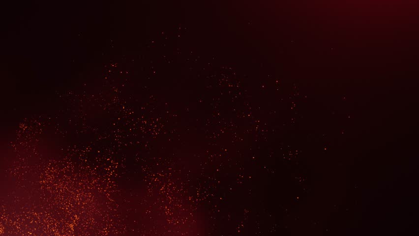 Loop fire sparks on black background
