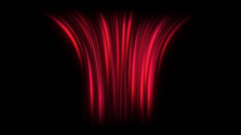 Hot air flow from conditioner effect. air light effect with red rays. Warm wind waves hot air blowing effect. Abstract directional optical fiber neon lines on black Background. Heat from the heater Video Stok