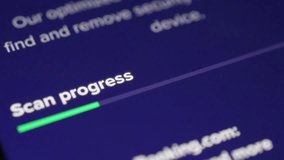 Antivirus software scanning progress bar on a laptop screen footage shot in 4K UHD 3840x2160 - Powered by Shutterstock - Get 15% off with code: PIKWIZARD15