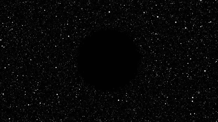  Stars Particles Floating From a Black Hole in Black space background. Atomic Particle Loop with Depth of field Royalty-Free Stock Footage #1108654665