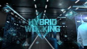 Hybrid Working. IT Administrator Activating Modern Data Center Server with Hologram. - Powered by Shutterstock - Get 15% off with code: PIKWIZARD15