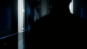 Smart logistics. Man in Futuristic Office Interior Moving and Activating Hologram. - Powered by Shutterstock - Get 15% off with code: PIKWIZARD15